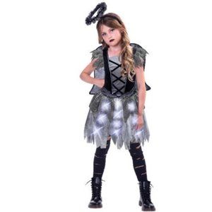 Girls FALLEN FAIRY ANGEL Costume w LIGHT UP Skirt Size 8/10 10/12 14/16 NWT